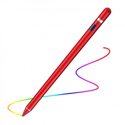 Digital Active Stylus Pen for iPad / iPhone or Android Touch Screen Devices Red